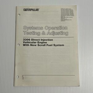Caterpillar Systems Operation Testing Adjusting 3306 Direct Injection Engine